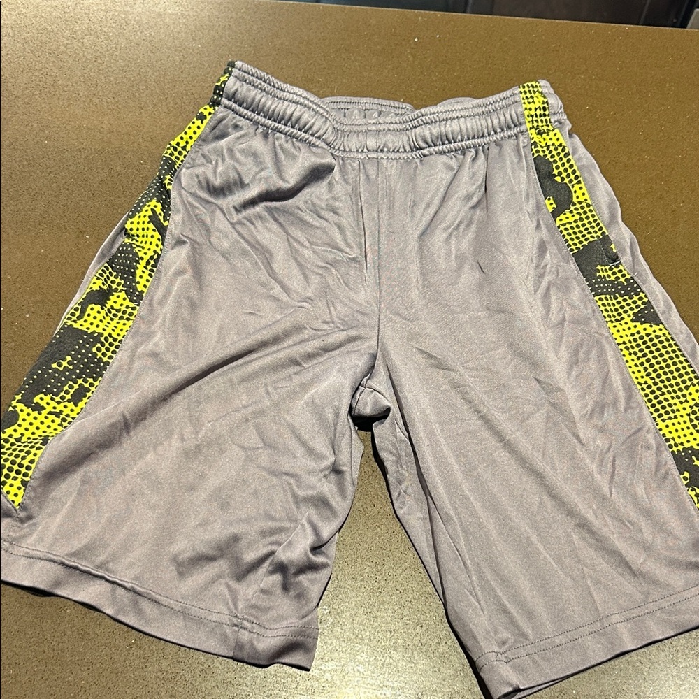 Kids Gray and Yellow Patterned Shorts